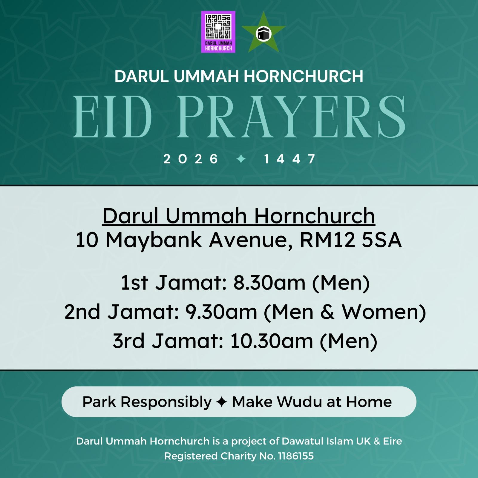 Eid Prayers 2026 poster