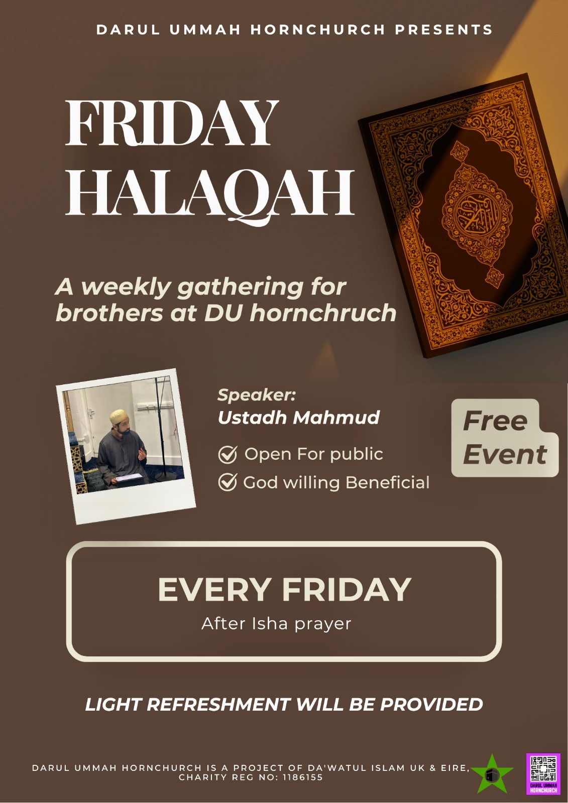 Friday Halaqah event poster